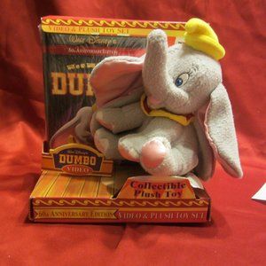 VTG RARE 2001 NIB 60TH ANNIV. DUMBO VHS AND PLUSH TOY